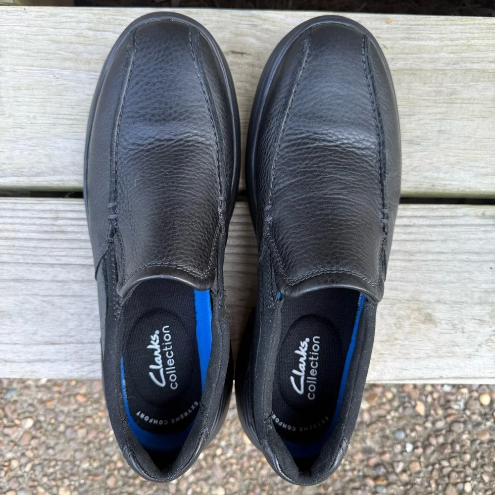 Clarks Leather Loafers Comfort Rubber Outsole SZ 9.5 M Casual